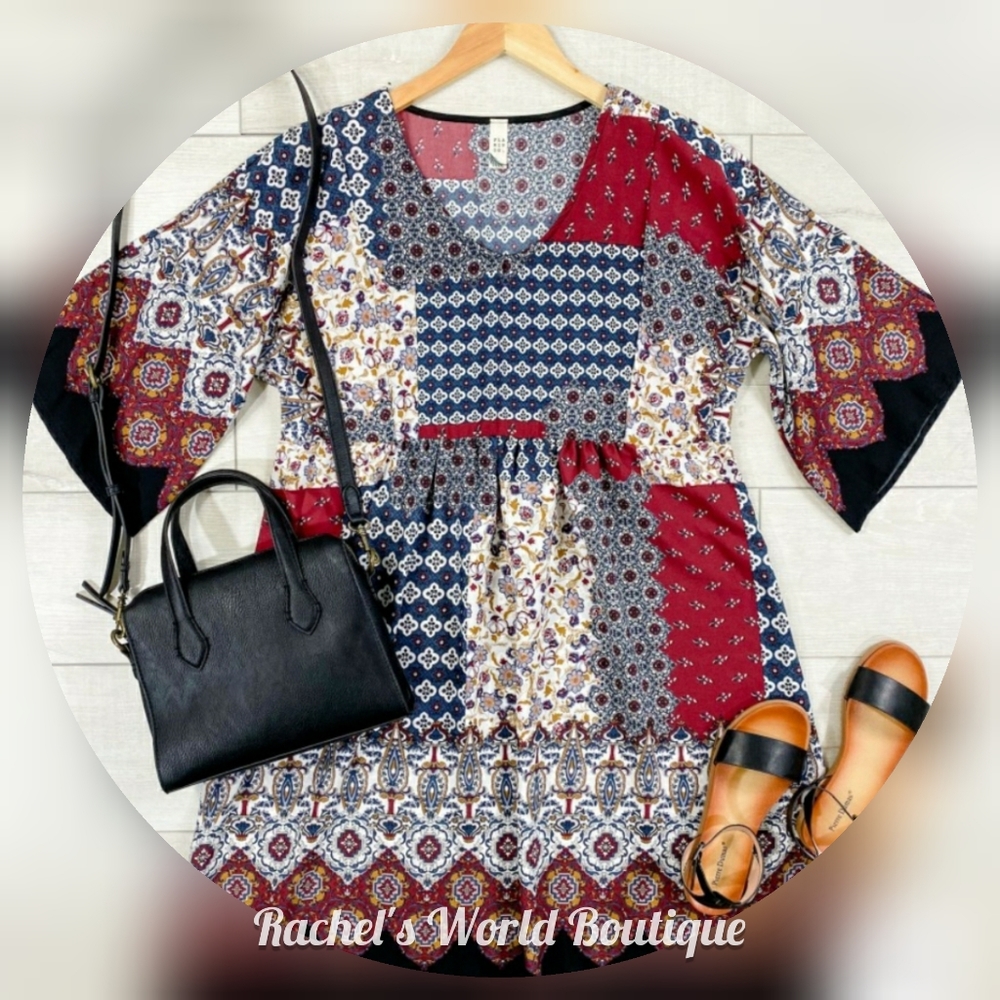 Boutique Style Boho Babydoll Dress (#114)